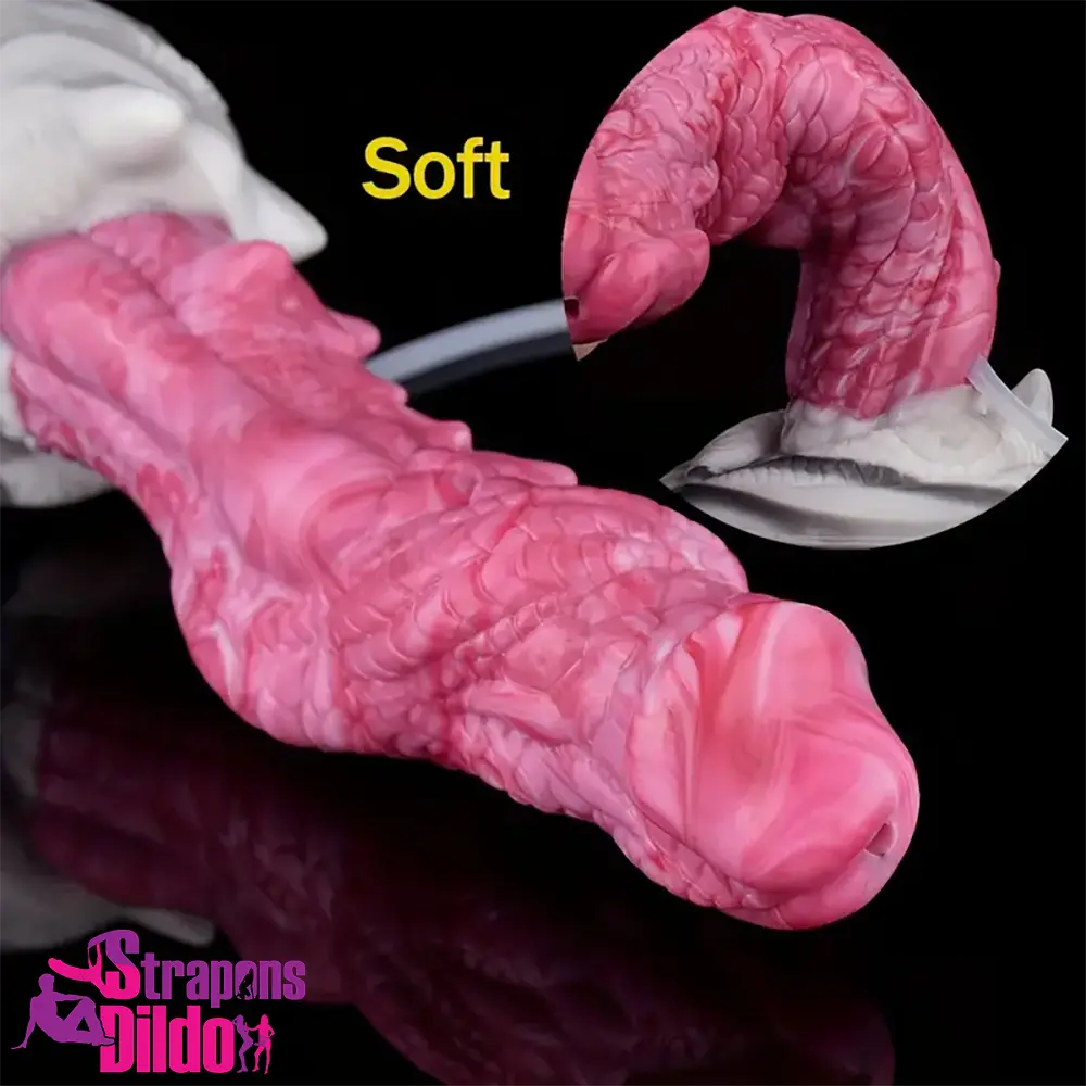 8.03in Realistic Animal Alien Dragon Ejaculating Silicone Lesbian Dildo Strap ons Dildo