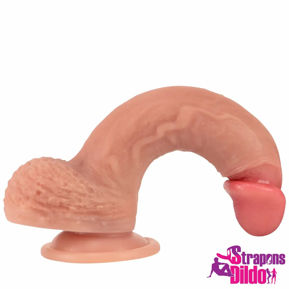 8.66in Silicone Soft Real G-Spot Vagina Stimulator Suction Cup Dildo Strap ons Dildo