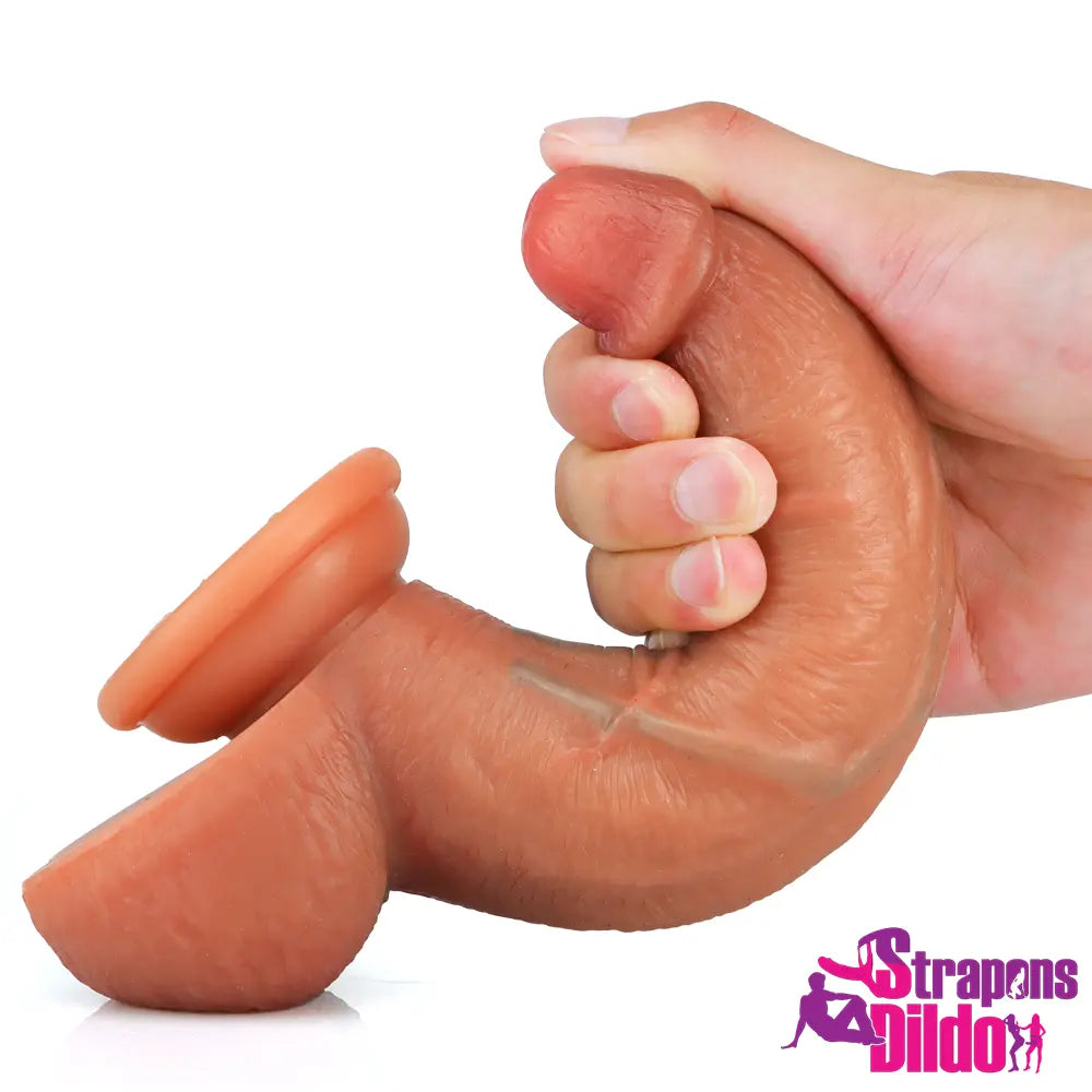 7.8in Upturned Real Skin Feeling Sex Toy For Vagina Anal Masturbator - Strap ons Dildo