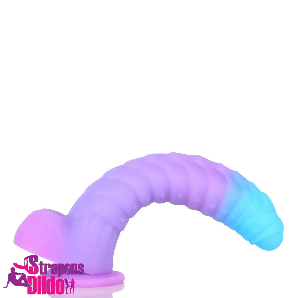 8.15in 9.06in Mixed Color Silicone Gradient Big Soft Odd Uncut Dildo Strap ons Dildo