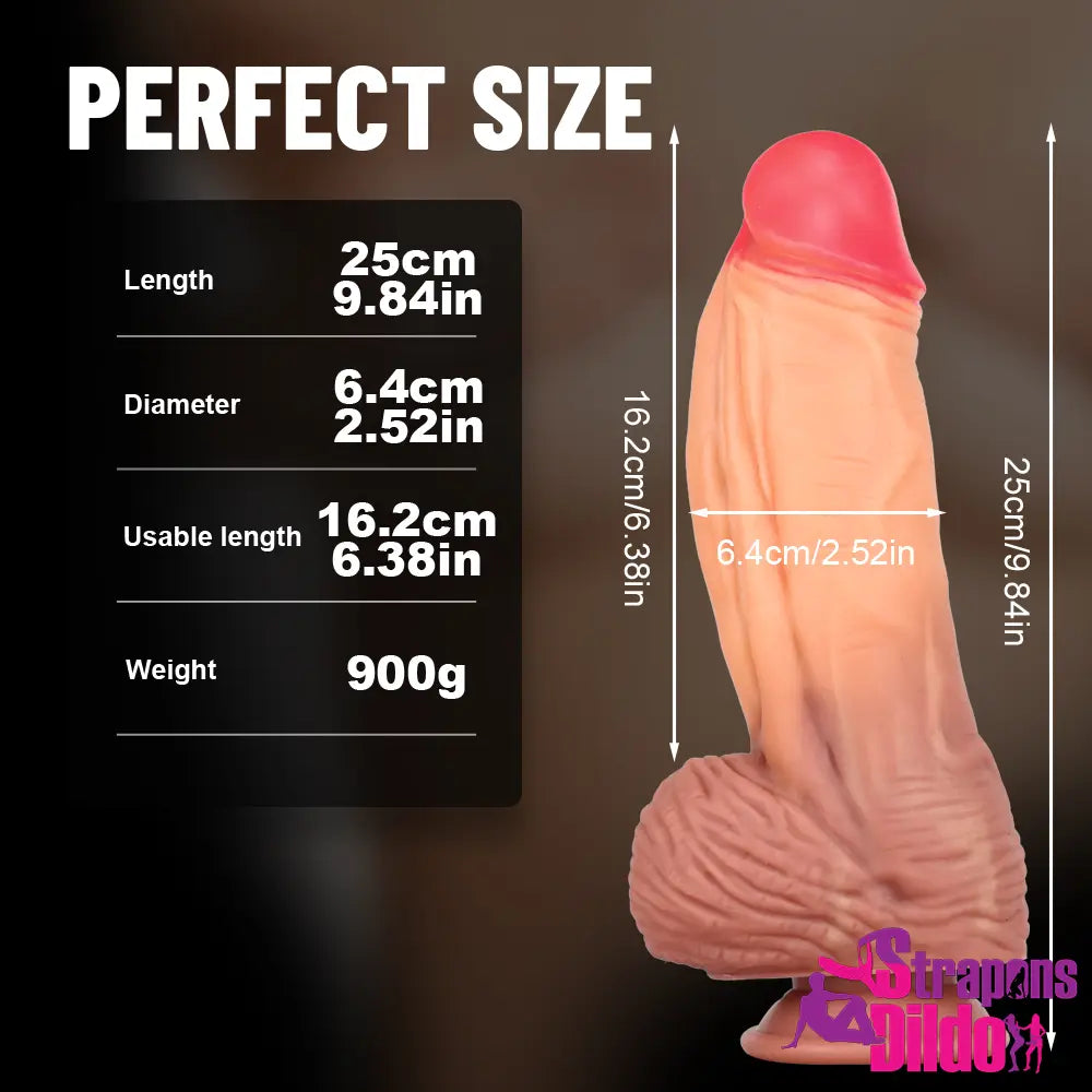 9.84in Silicone Soft Large Thick Cock Dildo Clitoris Vaginal Masturbator - Strap ons Dildo