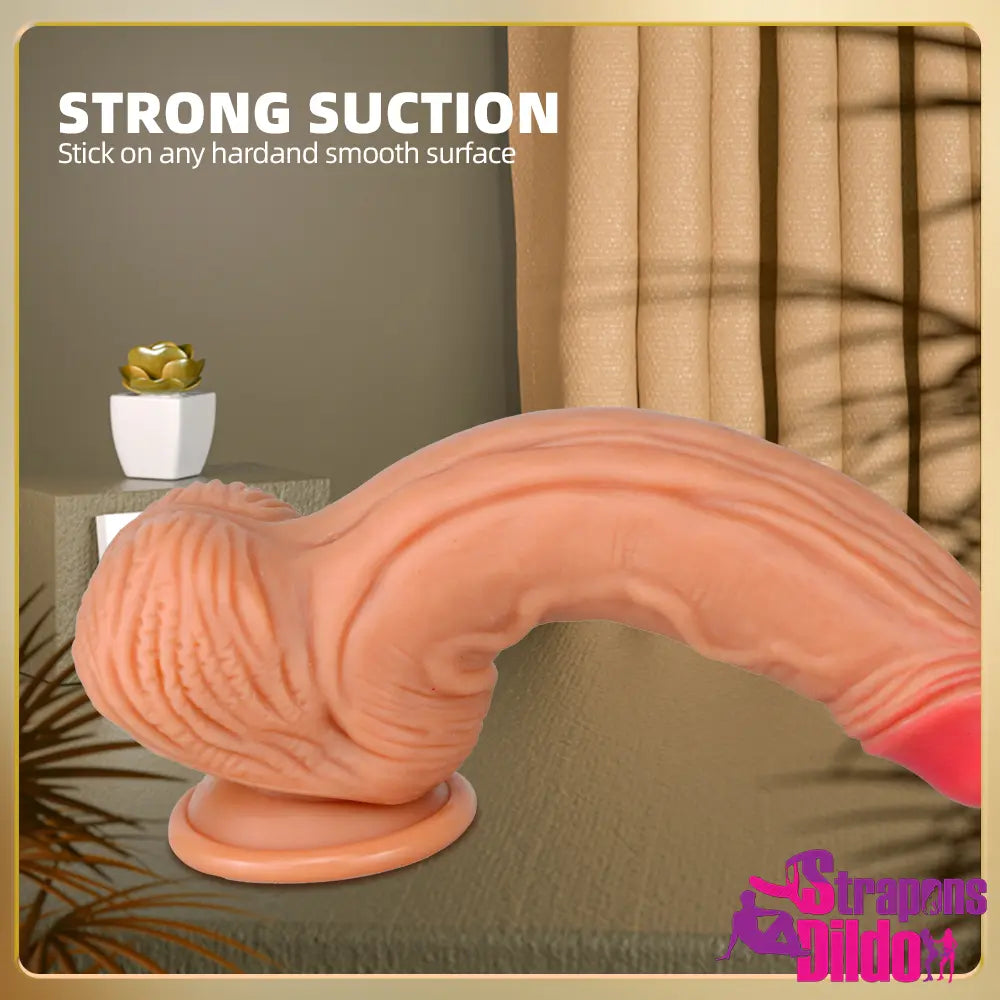 7.68in Realistic Silicone Soft Penis Dildo For Adult Lesbian Women Orgasm - Strap ons Dildo