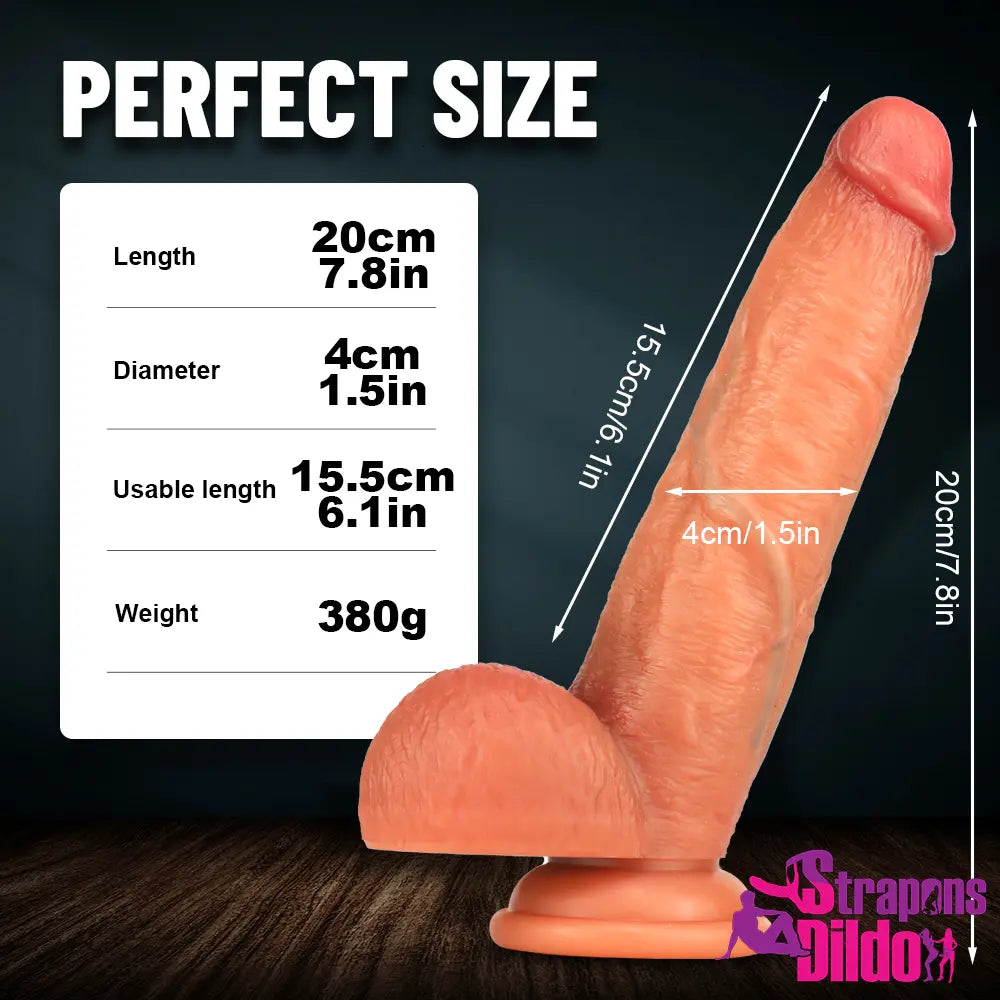 7.8in Upturned Real Skin Feeling Sex Toy For Vagina Anal Masturbator - Strap ons Dildo