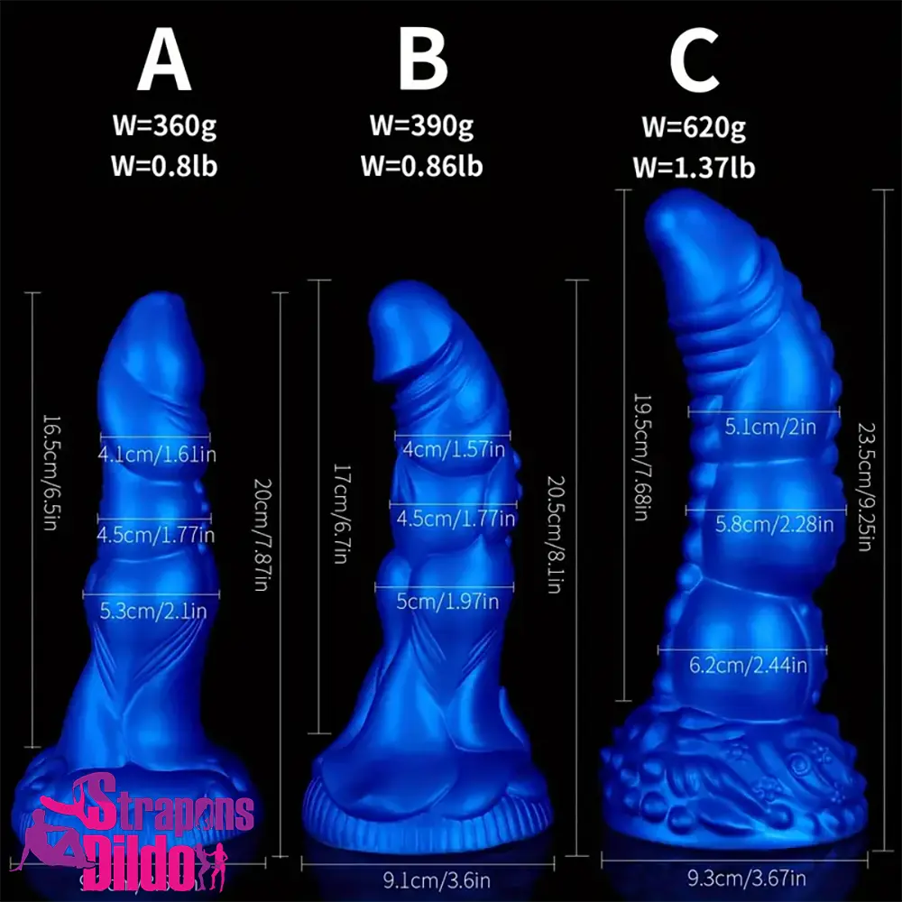 7.87in 8.1in 9.25in Silicone Realistic Monster Soft Anal Expander Dildo Strap ons Dildo