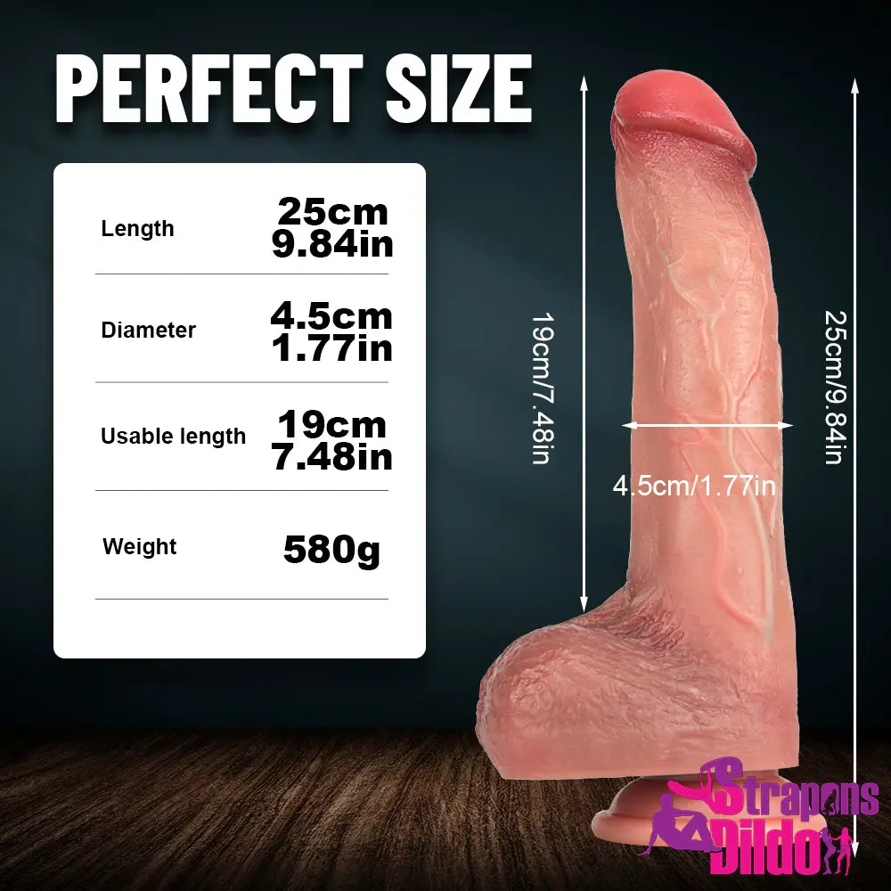 9.84in Realistic Big Soft Dildo For Women Gay Dildo Vaginal Masturbator - Strap ons Dildo