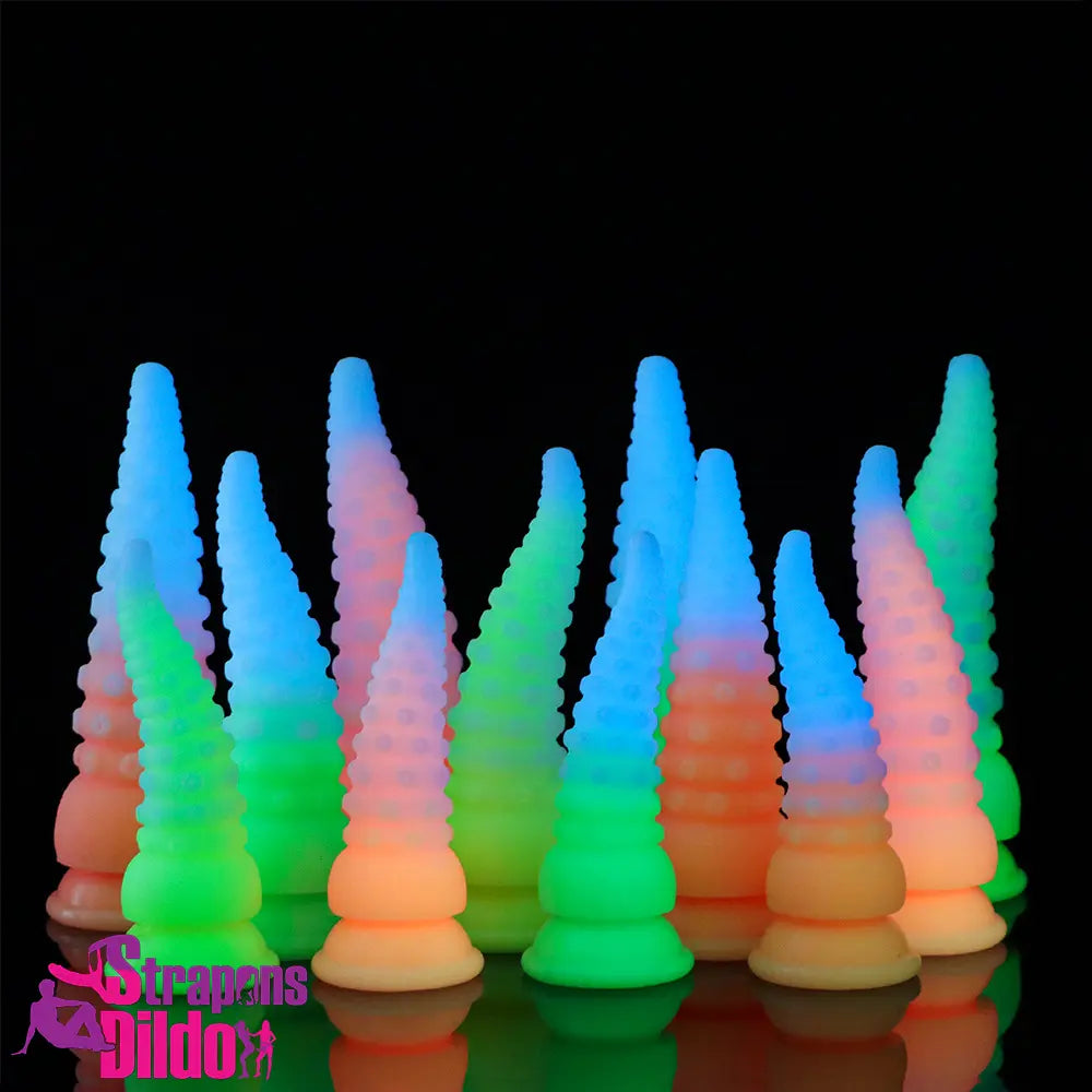 6.42in 7.48in 8.66in Fluorescent Octopus Tentacle Soft Real Female Dildo Strap ons Dildo