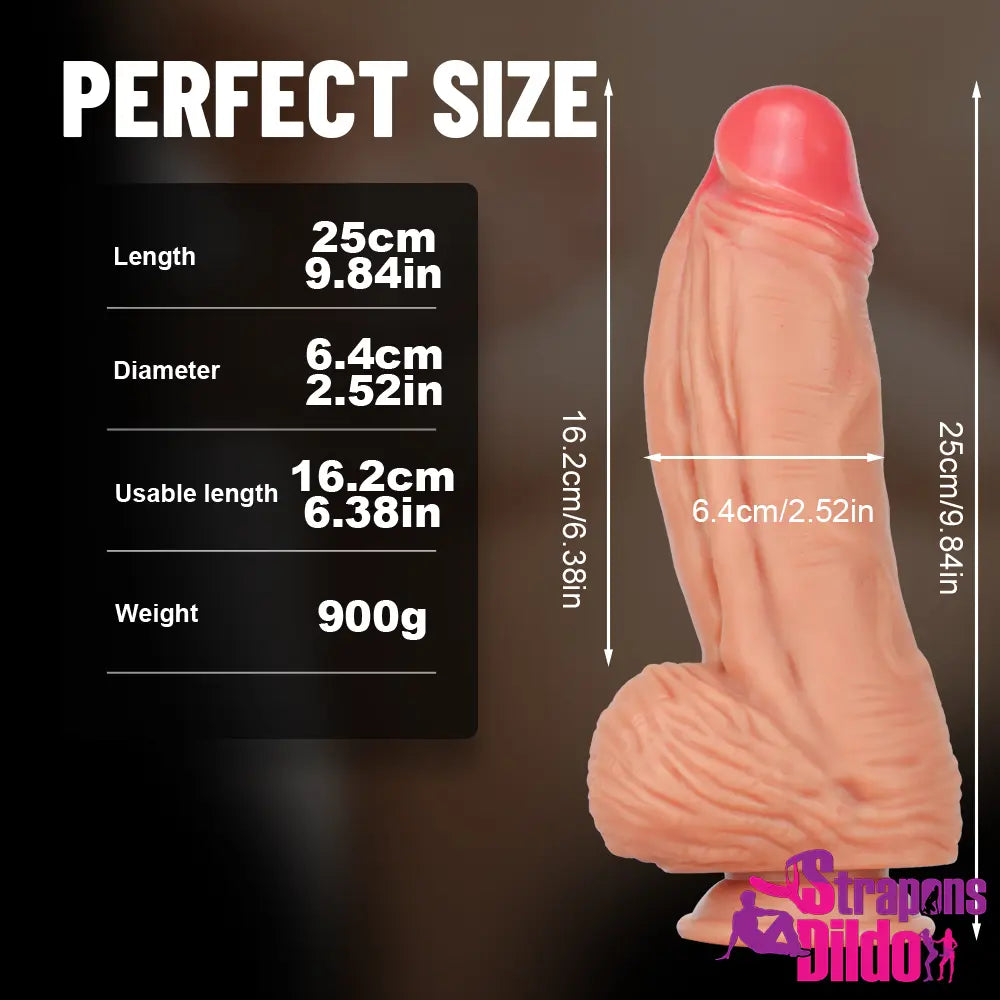 9.84in Realistic Silicone Soft Large Thick Cock Dildo For Adult Lesbian - Strap ons Dildo