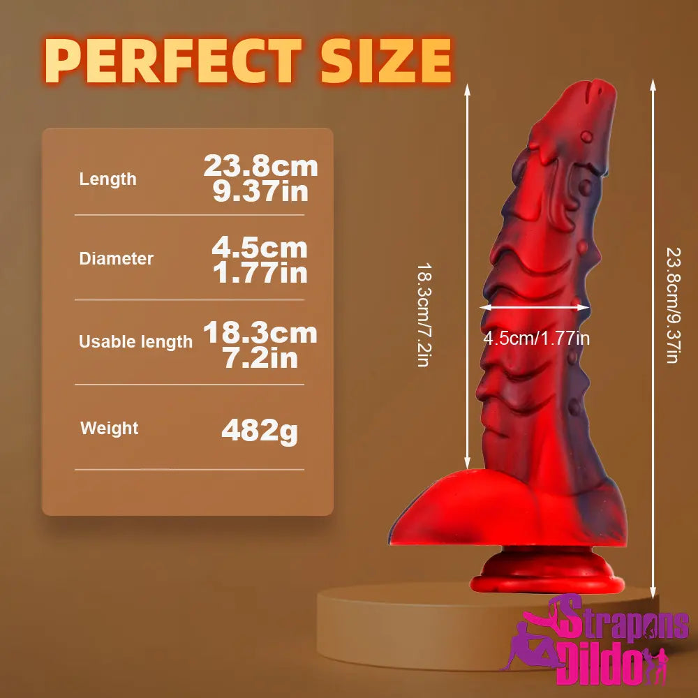 9.37in Silicone Soft Dragon Animal Big Dildo Sucker Female Dildo Sex Toy - Strap ons Dildo