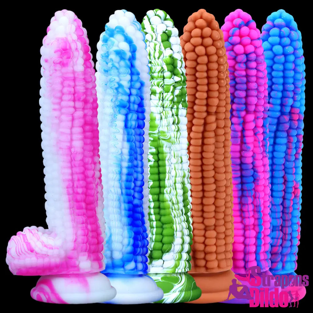 8.26in Silicone Soft Corn Cob Big Dildo Couples Gay Lesbian Sex Toy Strap ons Dildo