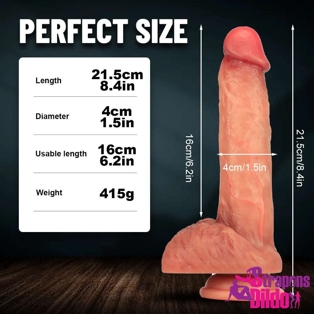 8.4in Waterproof Realistic Big Dildo For Lesbian Females Males Masturbator - Strap ons Dildo