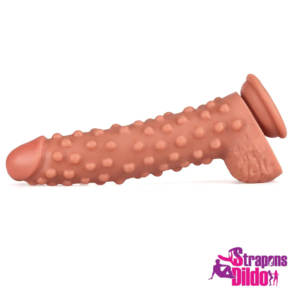 9.06in Silicone Soft Spiked Ribbed Odd Dildo Big Gay Lesbian Sex Toy Strap ons Dildo