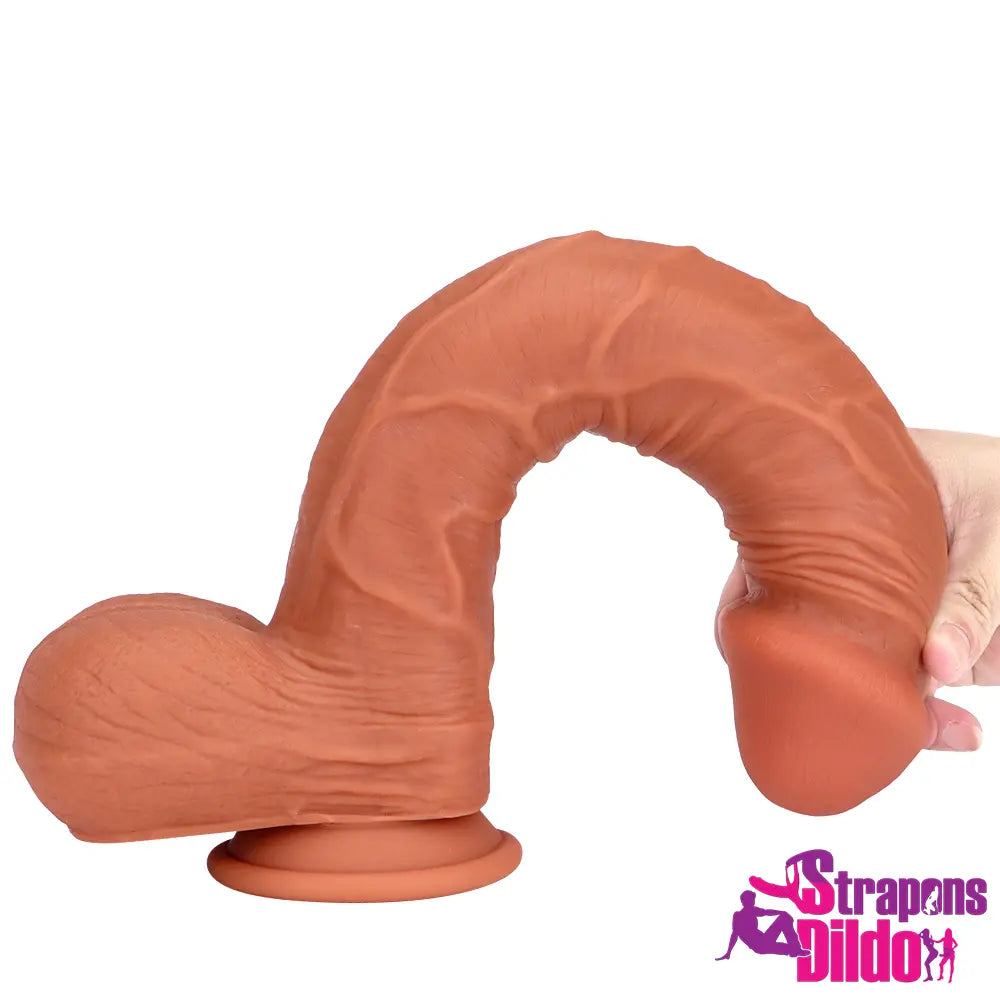 13.38in G-spot Curved Stimulation Realistic Big Long Silicone Soft Dildo - Strap ons Dildo