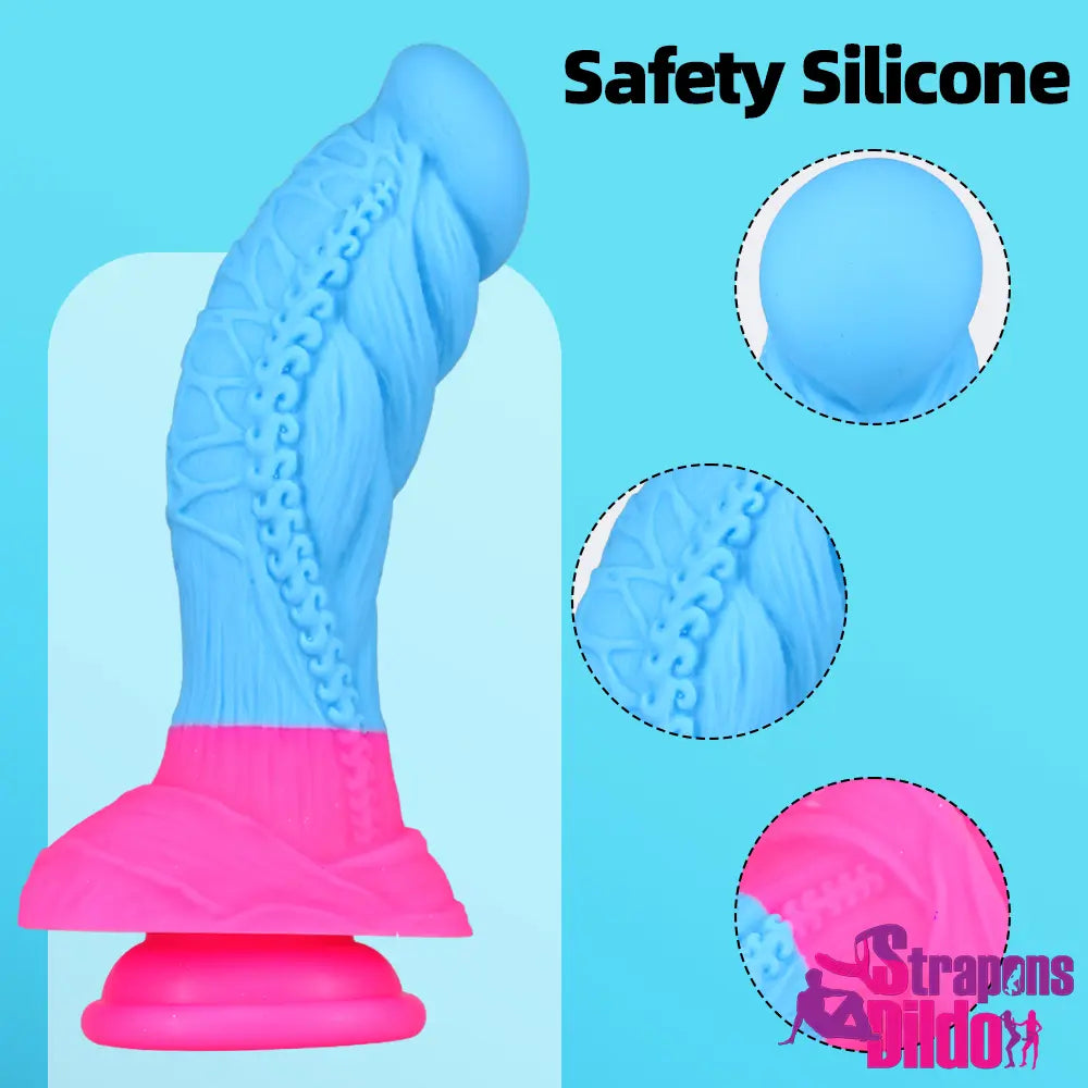 7.6in Silicone Suction Cup Soft Anal Odd Dildo Dick G Spot Massager - Strap ons Dildo