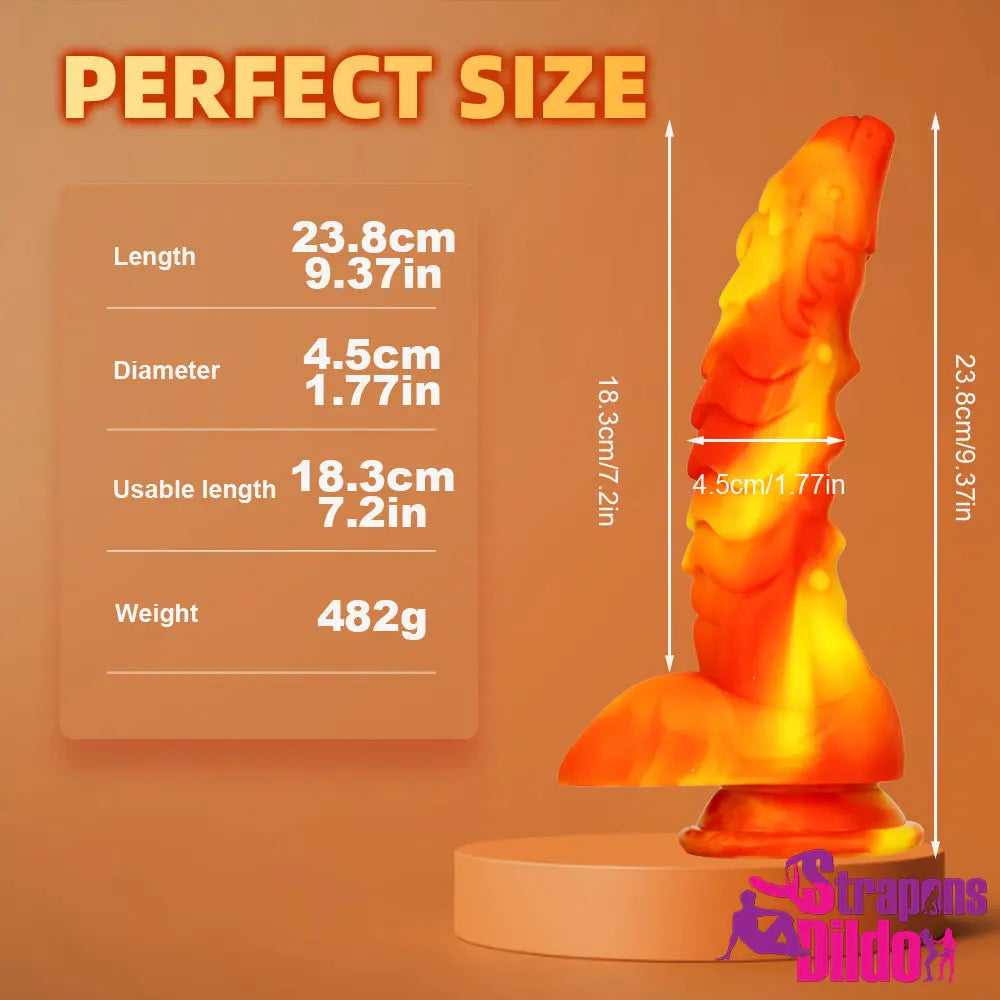 9.37in Silicone Soft Dragon Animal Big Dildo Sucker Female Dildo Sex Toy - Strap ons Dildo