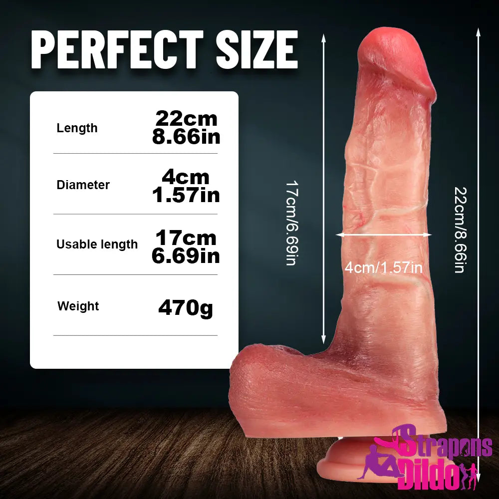 8.66in Realistic G-spot Orgasm Women Erotic Dildo With Lifelike Glans Veins - Strap ons Dildo