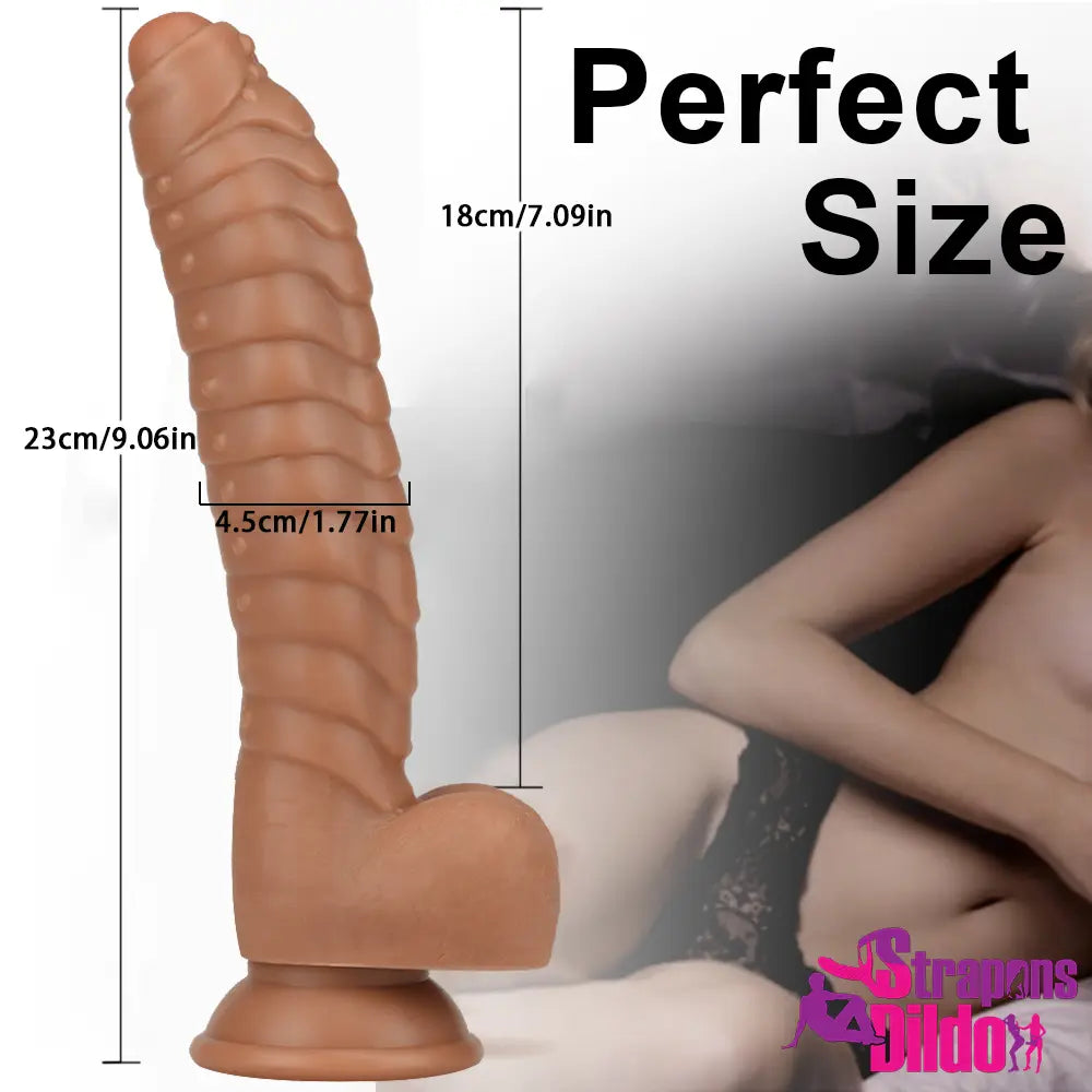 9.06in Fantasy Dragon Big Uncut Spiked Silicone Soft Female Real Dildo Strap ons Dildo