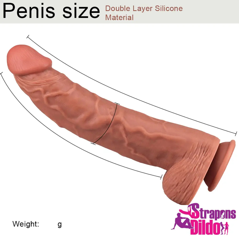 12.6in Real Feeling Silicone Soft Feels Like Skin Strap on Dildo Sex Toy Strap ons Dildo