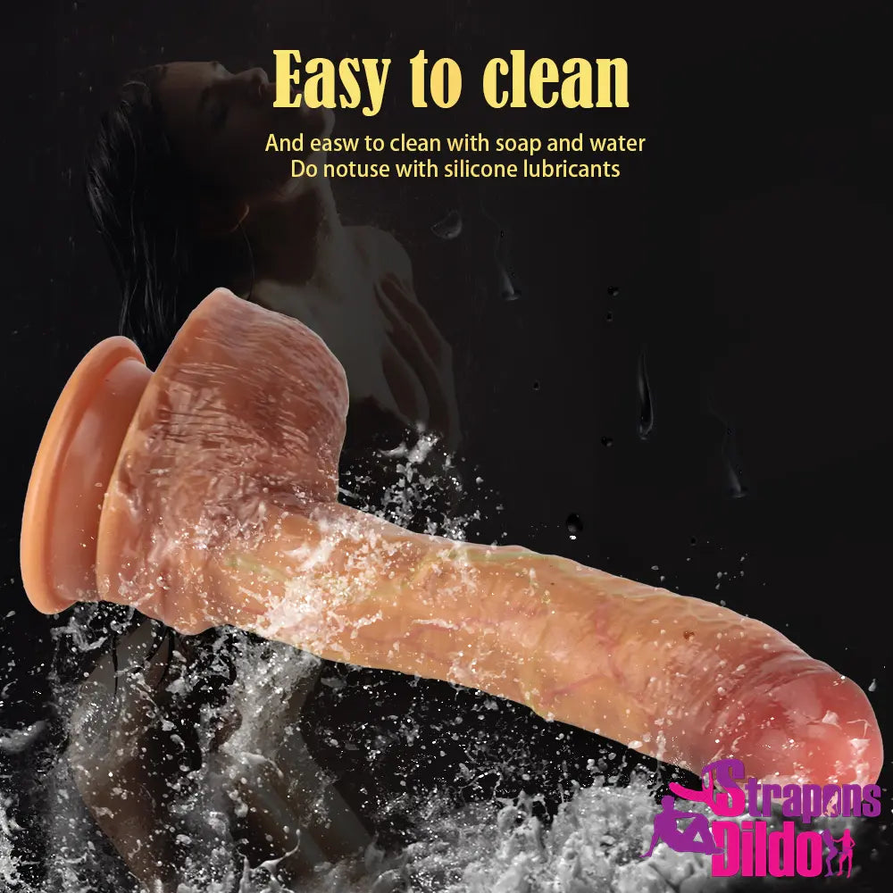 9.45in Super Real Skin Silicone Big Dildo For Female Masturbation Vagina - Strap ons Dildo