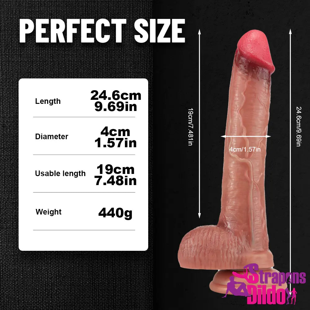 9.69in Asian Tender Penis Real Large Dildo Clitoris Vaginal Masturbator - Strap ons Dildo