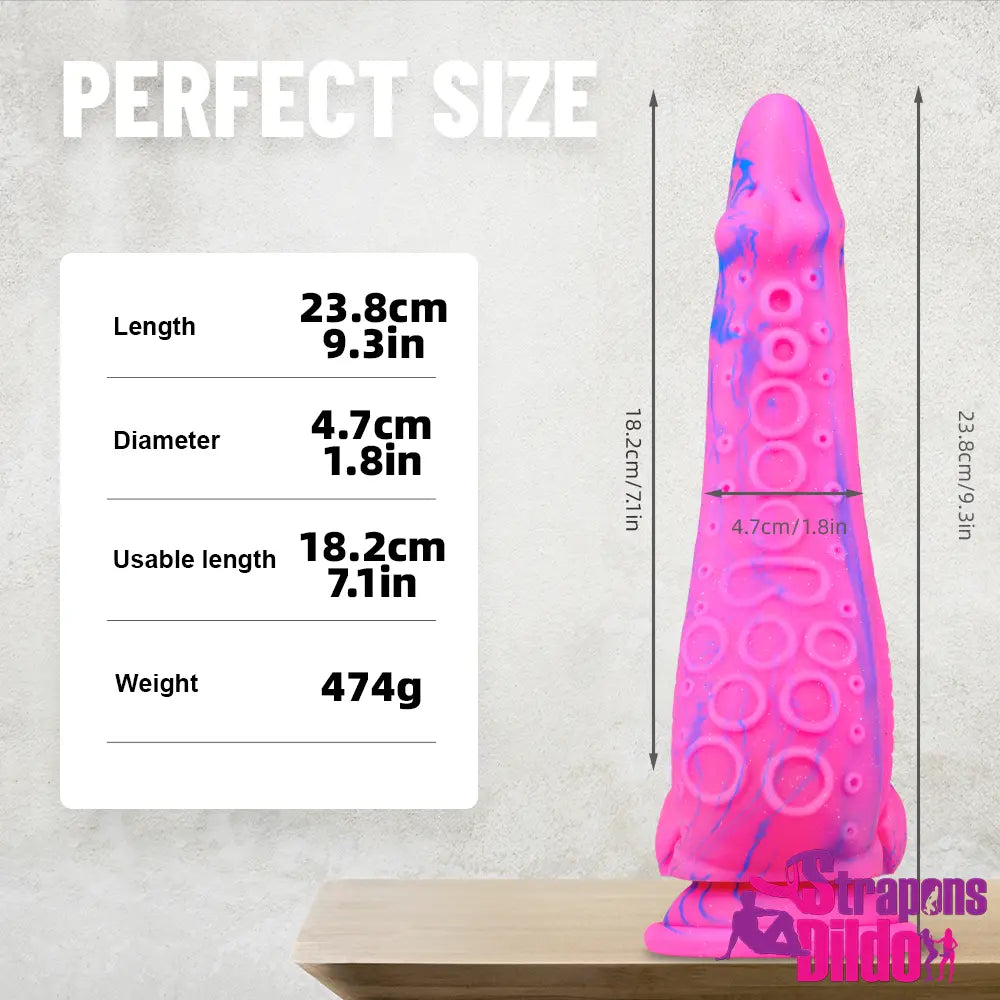 9.3in Silicone Soft Fantasy Octopus Tentacle Large Dildo Love Sex Toy - Strap ons Dildo