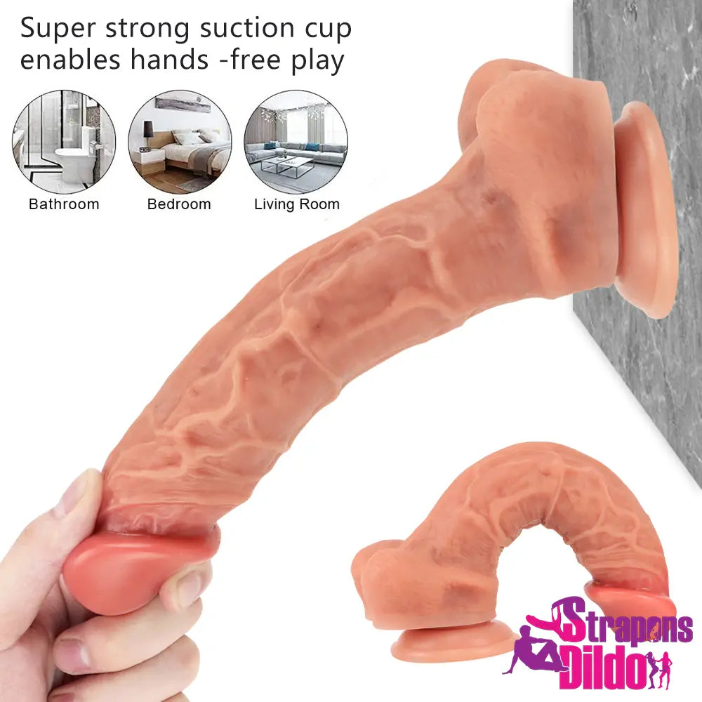 9.45in Silicone Soft Lifelike Real Feeling Dildo For Couples Gay Lesbian Strap ons Dildo