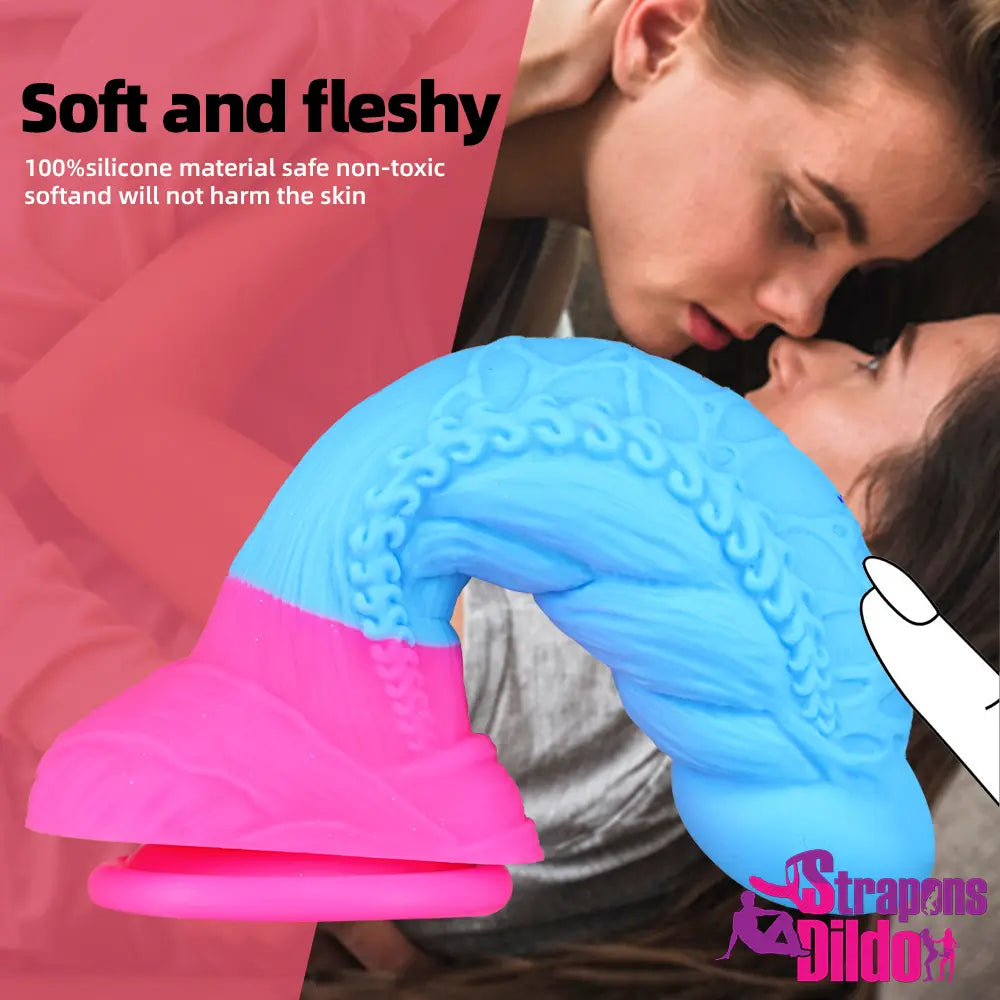 7.6in Silicone Suction Cup Soft Anal Odd Dildo Dick G Spot Massager - Strap ons Dildo