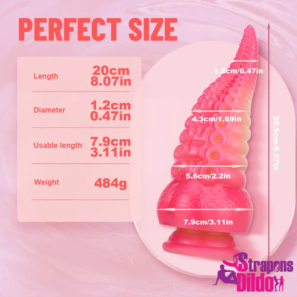 8.07in Fantasy Silicone Soft Large Tentacle Octopus Dildo Clitoris For Sex - Strap ons Dildo