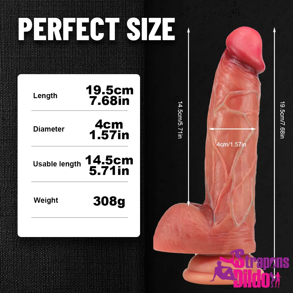 7.68in Realistic Penis Dildo For Women Men Clitoris Vaginal Masturbator - Strap ons Dildo