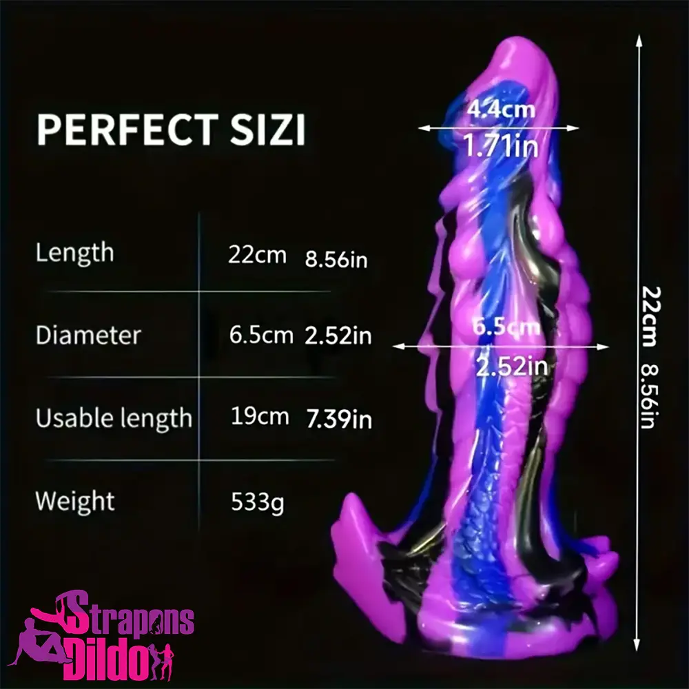 8.56in Large Animal Dragon Odd Silicone Soft Dildo Vaginal Massager Strap ons Dildo