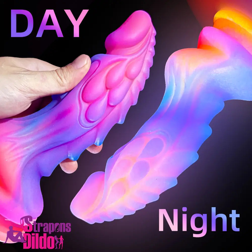 8.46in Colored Luminous Silicone Big Soft Dildo For G-spot Stimulation Strap ons Dildo