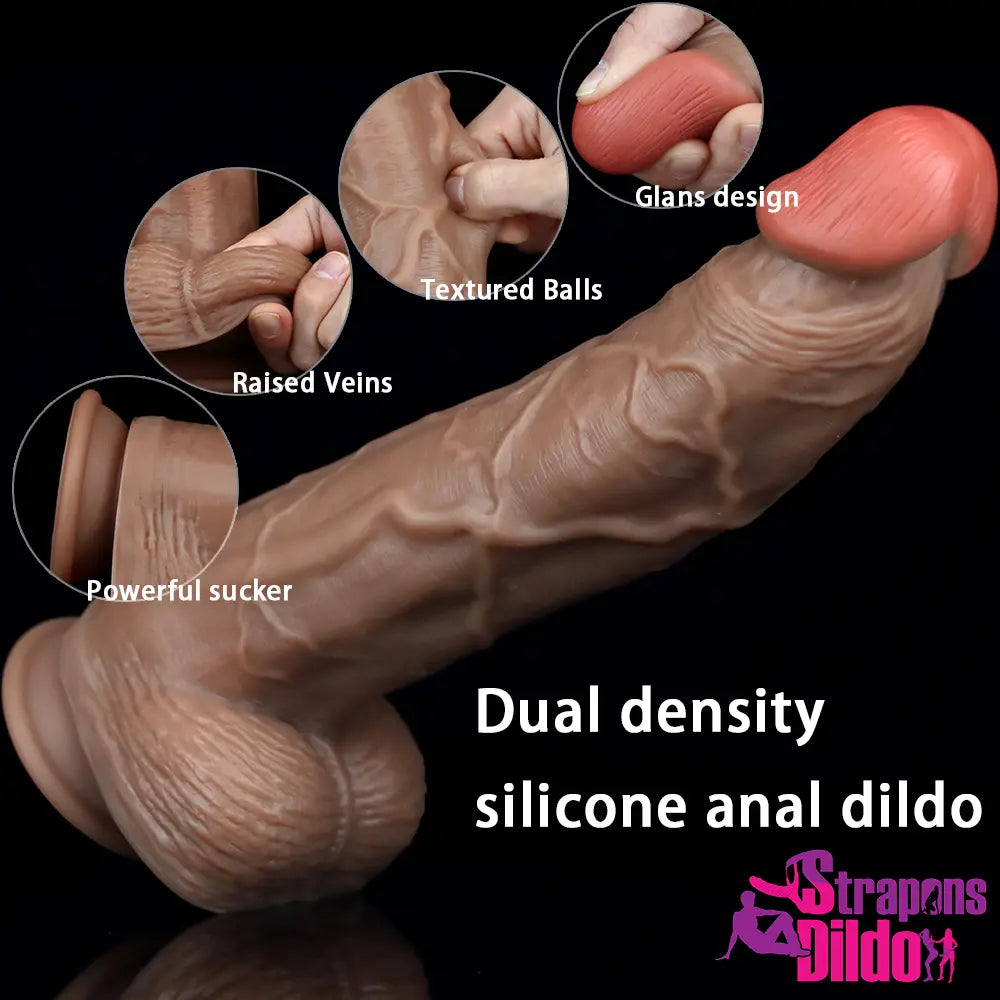 12.6in Real Feeling Silicone Soft Feels Like Skin Strap on Dildo Sex Toy Strap ons Dildo