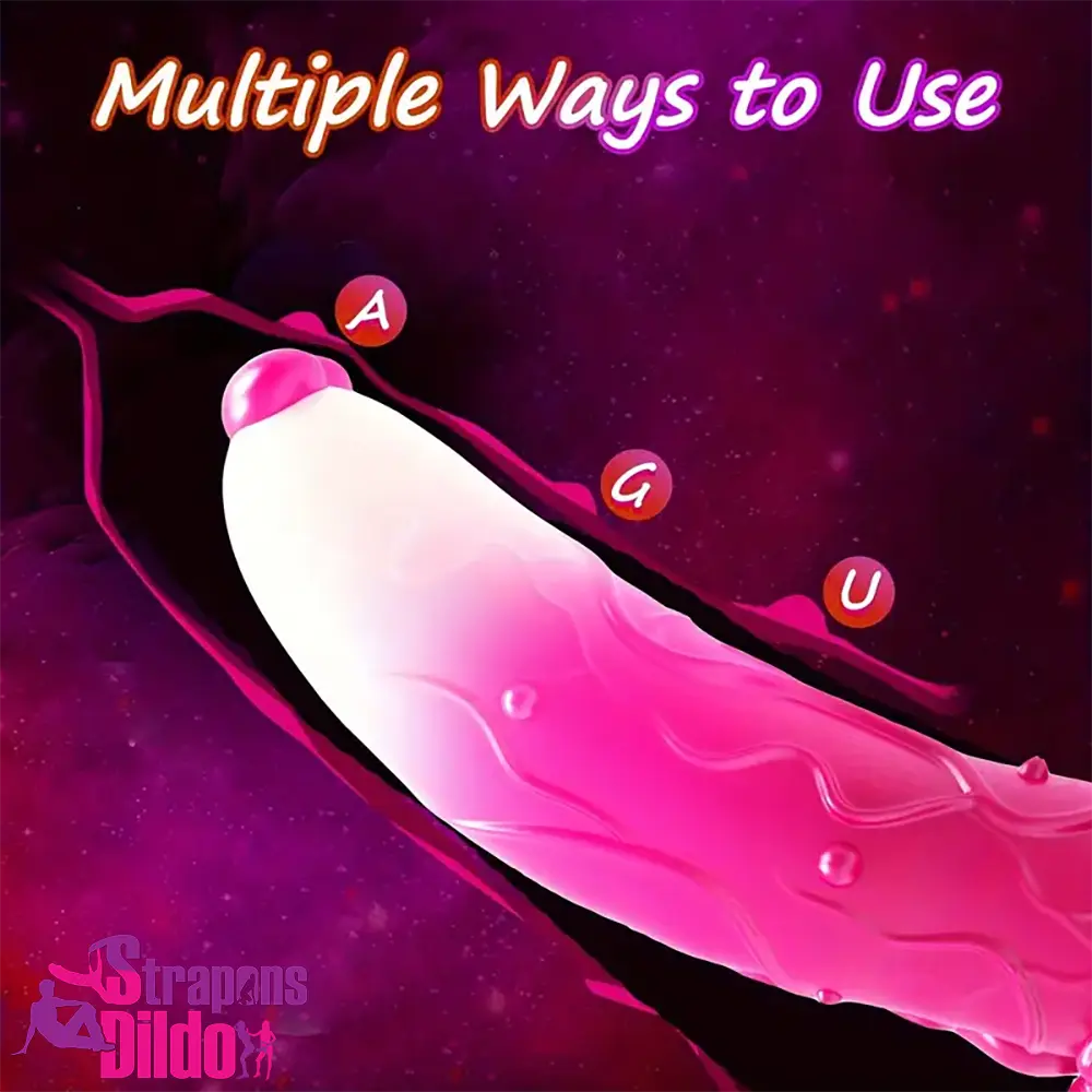 7.4in Soft Flexible Silicone Rose Shape Colored Particles Spiked Dildo Strap ons Dildo