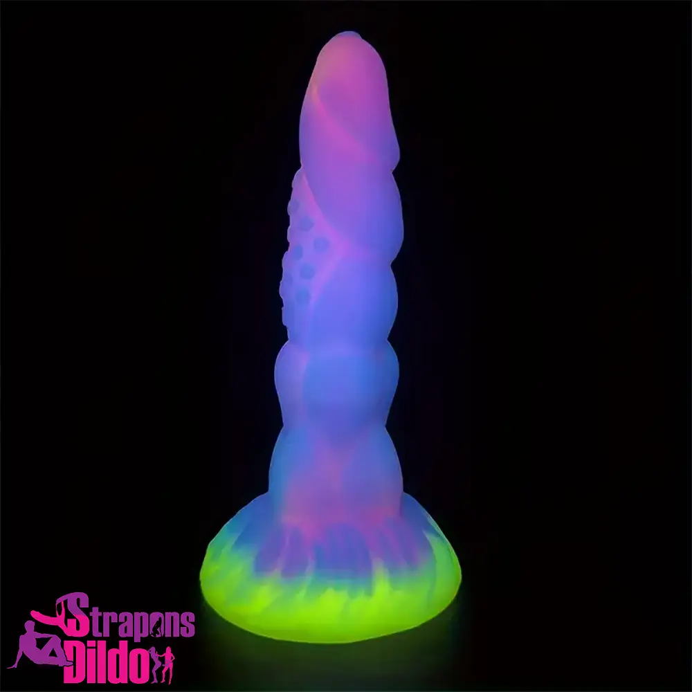 8.14in Flexible Silicone Soft Big Dildo Luminous Monster Masturbator Toy Strap ons Dildo