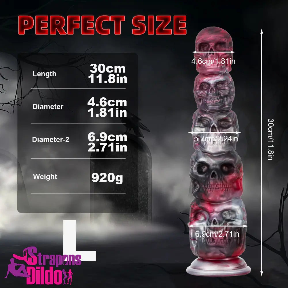 8.66in 11.85in 7.87in 11.02in Pumpkin Skull Scary Silicone Dildo For Halloween Strap ons Dildo