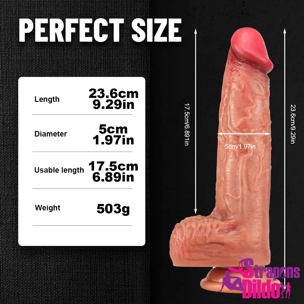 9.29in Lifelike Big Clitoris Vaginal Dildo Sex Toy For Women Masturbator - Strap ons Dildo