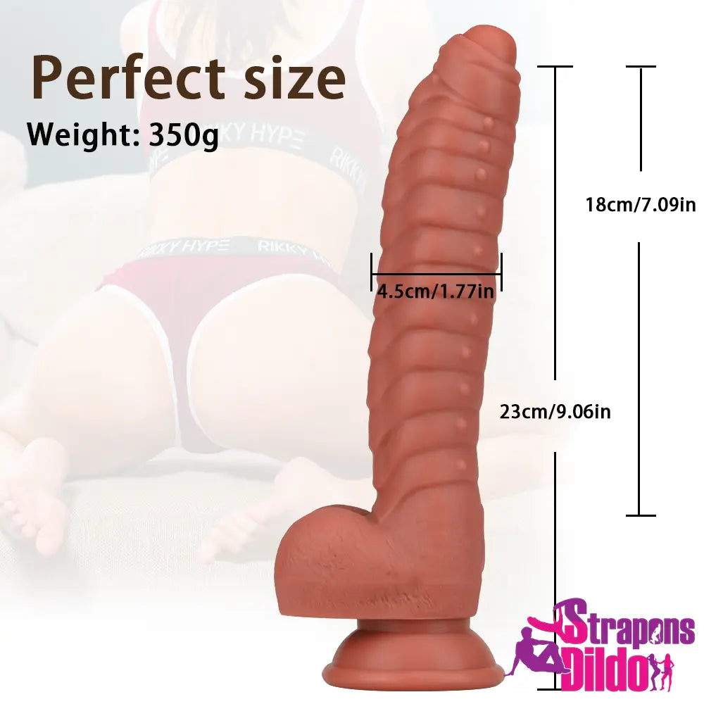 9.06in Fantasy Dragon Big Uncut Spiked Silicone Soft Female Real Dildo Strap ons Dildo