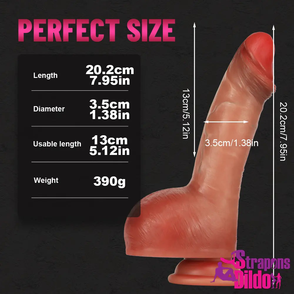 7.95in 9.84in Realistic Feeling Uncut Exciting Simulation Dildo With Foreskin - Strap ons Dildo