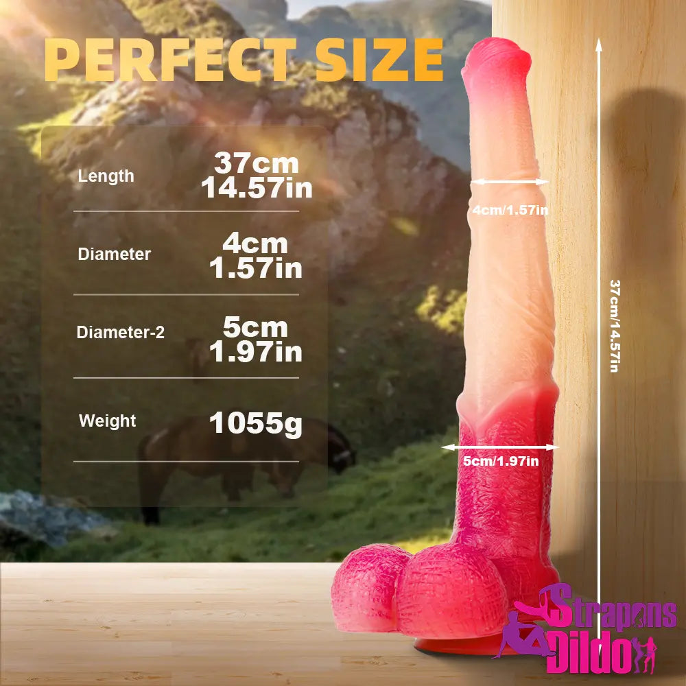 14.57in Silicone Soft Large Long Horse Cock Dildo Masturbating Sex Toy - Strap ons Dildo