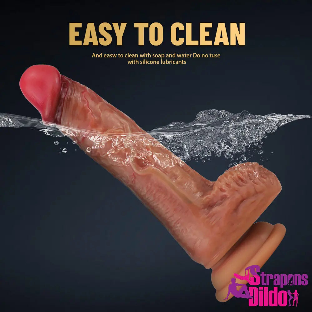 7.68in Silicone Soft Penis With Suction Cup Dildo For Clitoris Vagina - Strap ons Dildo