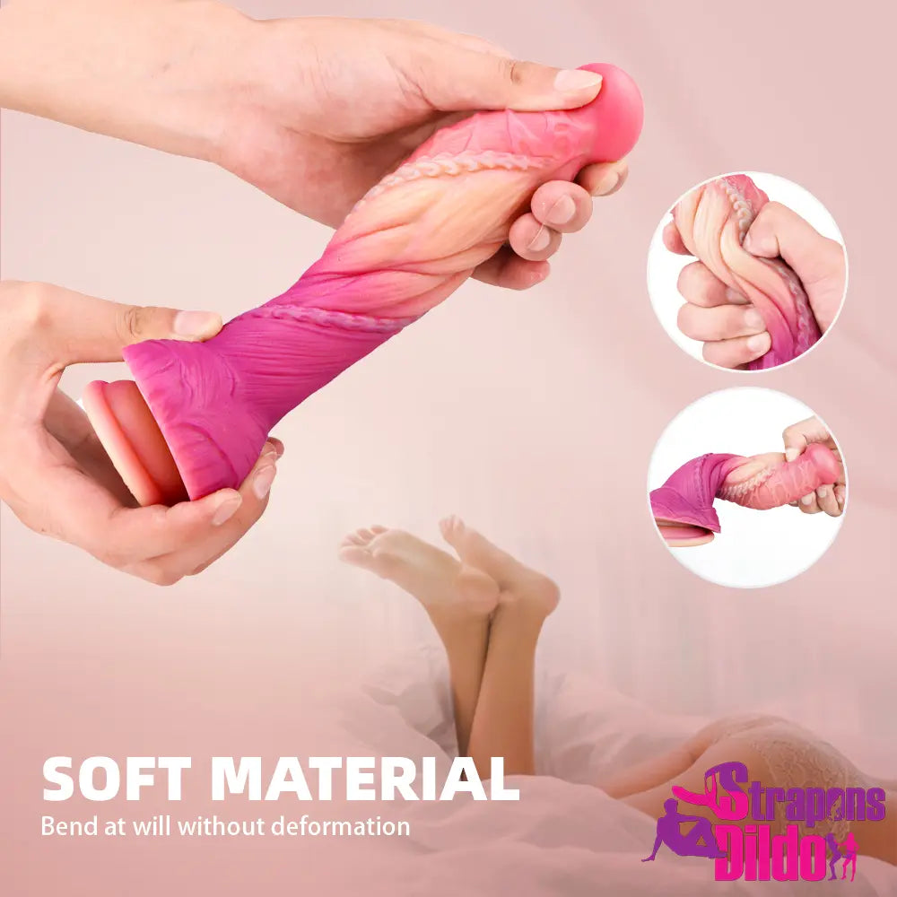 7.6in Realistic Fantasy Silicone Soft Dildo Suction Cup Adult Sex Toy - Strap ons Dildo