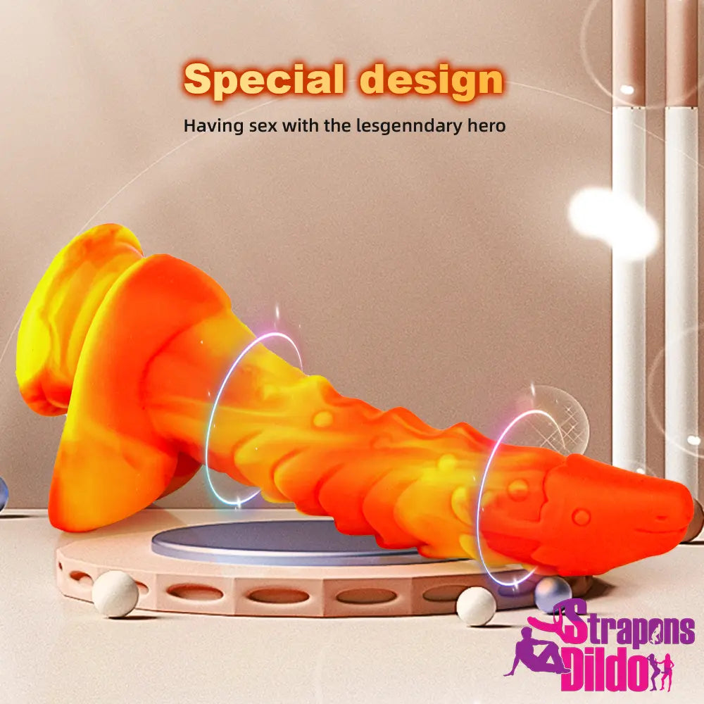 9.37in Silicone Soft Dragon Animal Big Dildo Sucker Female Dildo Sex Toy - Strap ons Dildo