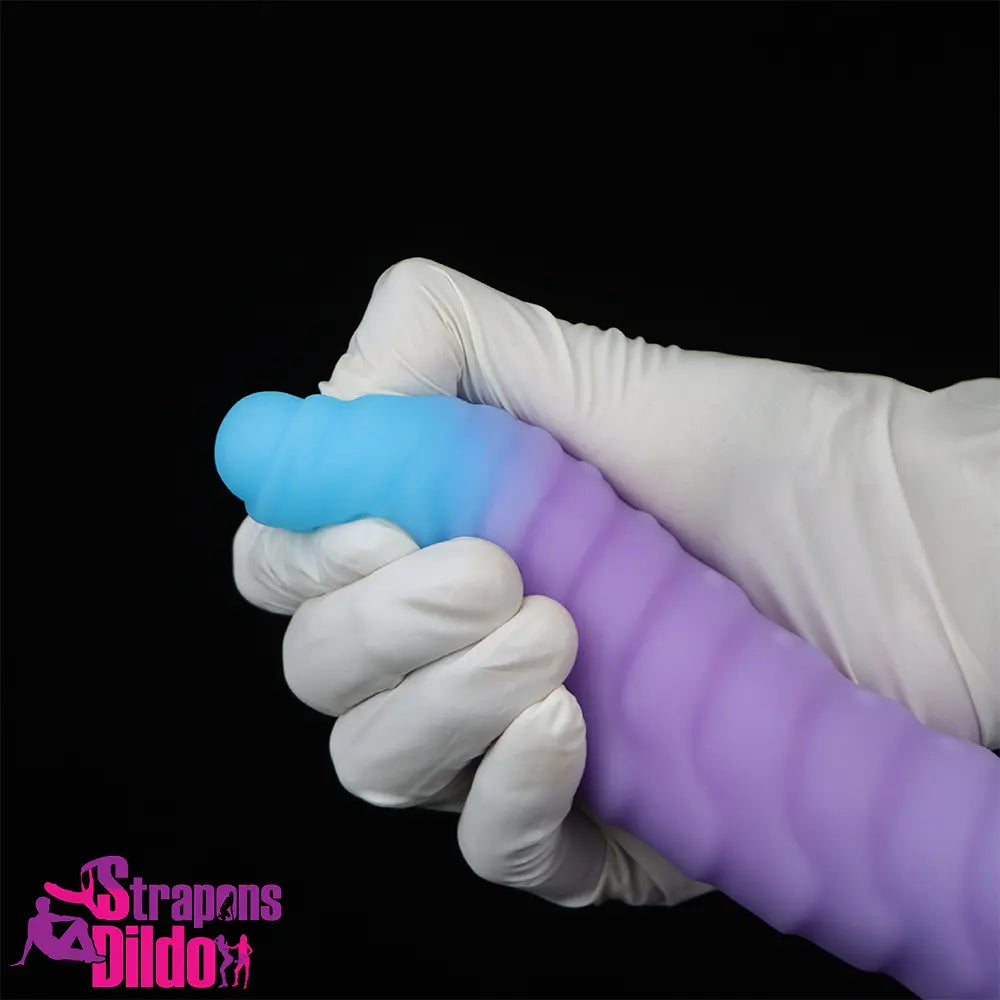 8.15in 9.06in Mixed Color Silicone Gradient Big Soft Odd Uncut Dildo Strap ons Dildo