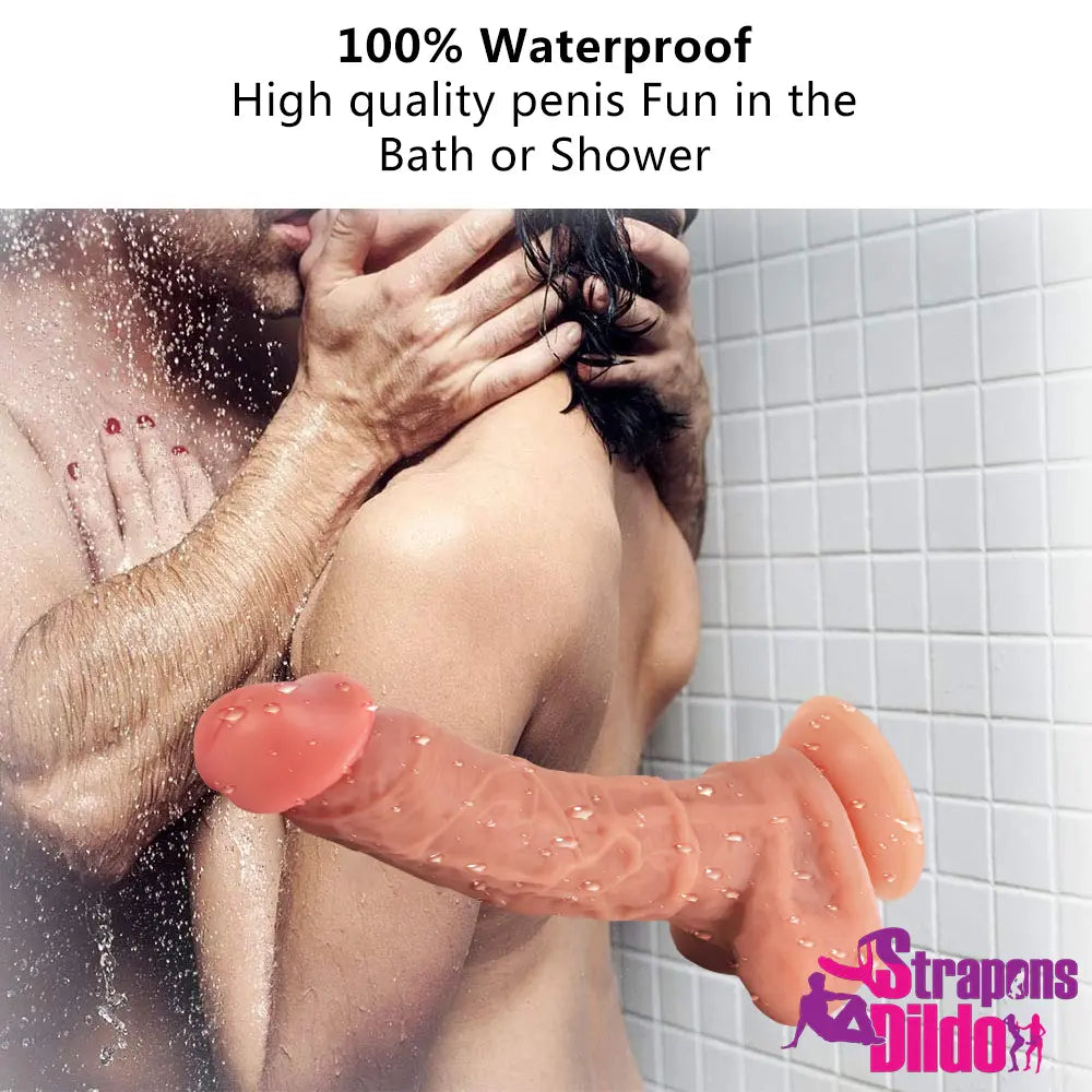 9.45in Silicone Soft Lifelike Real Feeling Dildo For Couples Gay Lesbian Strap ons Dildo