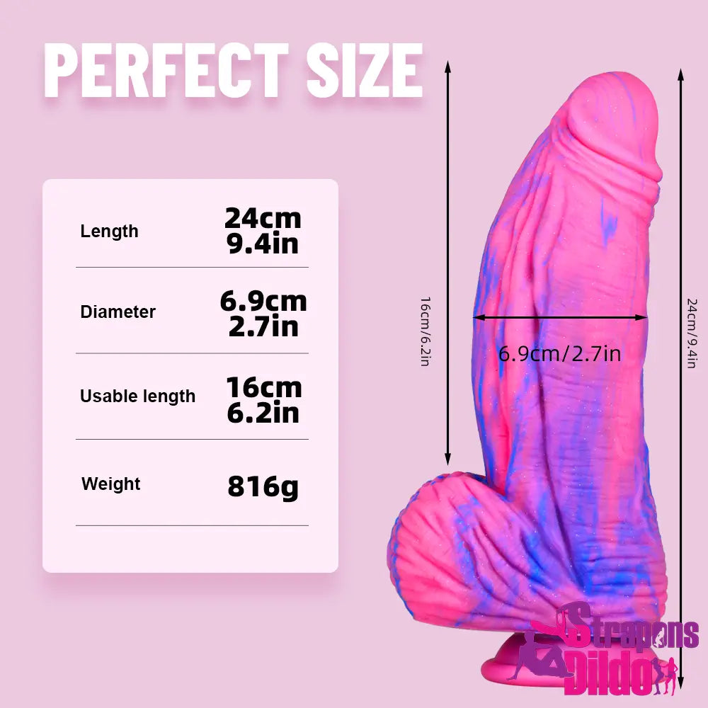 9.4in Fat Thick Silicone Soft Dildo Realistic Penis Toy For Women Men - Strap ons Dildo