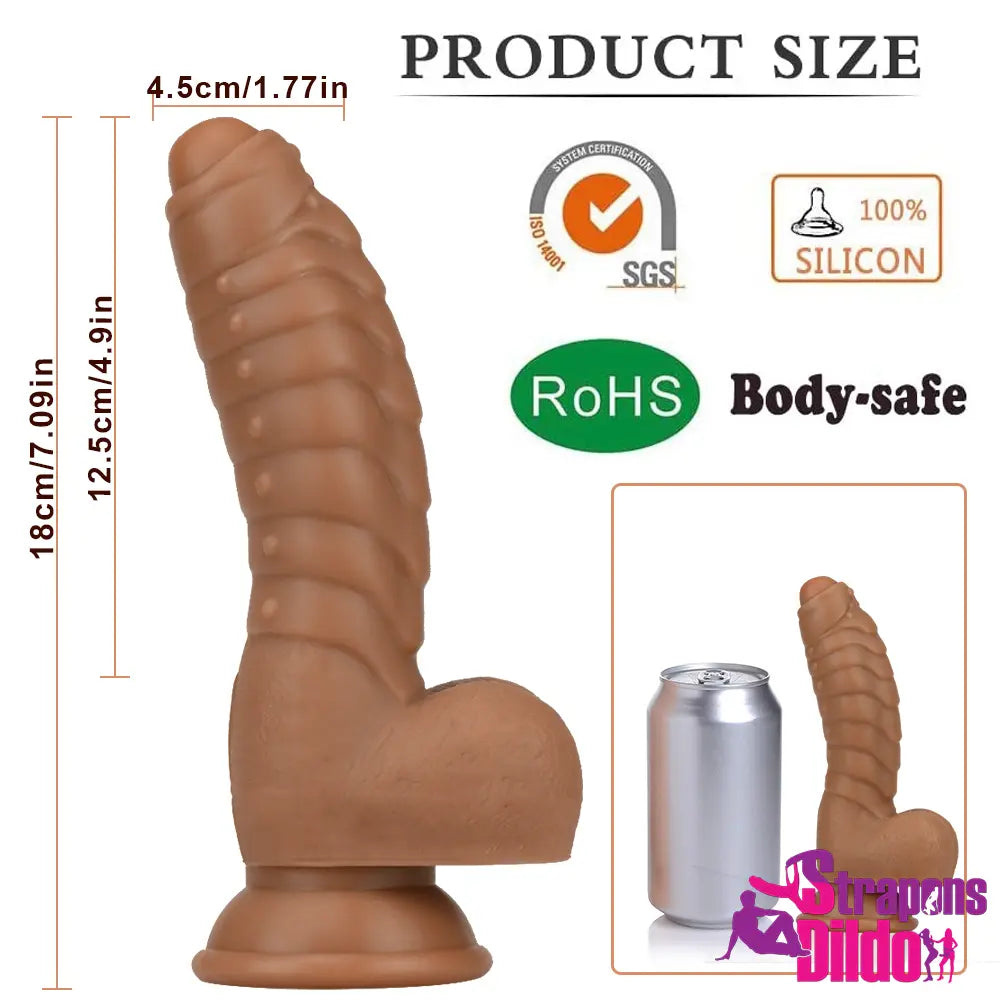 7.09in Fantasy Odd Design Uncut Spiked Silicone Soft Female Dildo Strap ons Dildo