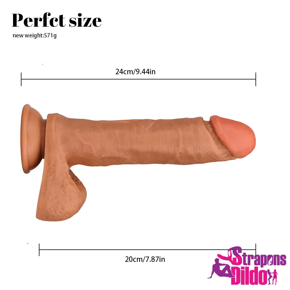 9.44in Lifelike Silicone Soft Realistic Feeling Big G Spot Anal Dildo Strap ons Dildo