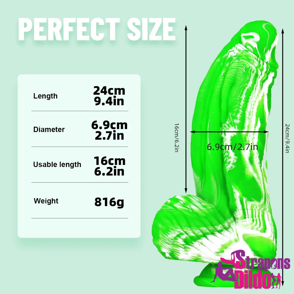 9.4in Fat Thick Silicone Soft Dildo Realistic Penis Toy For Women Men - Strap ons Dildo