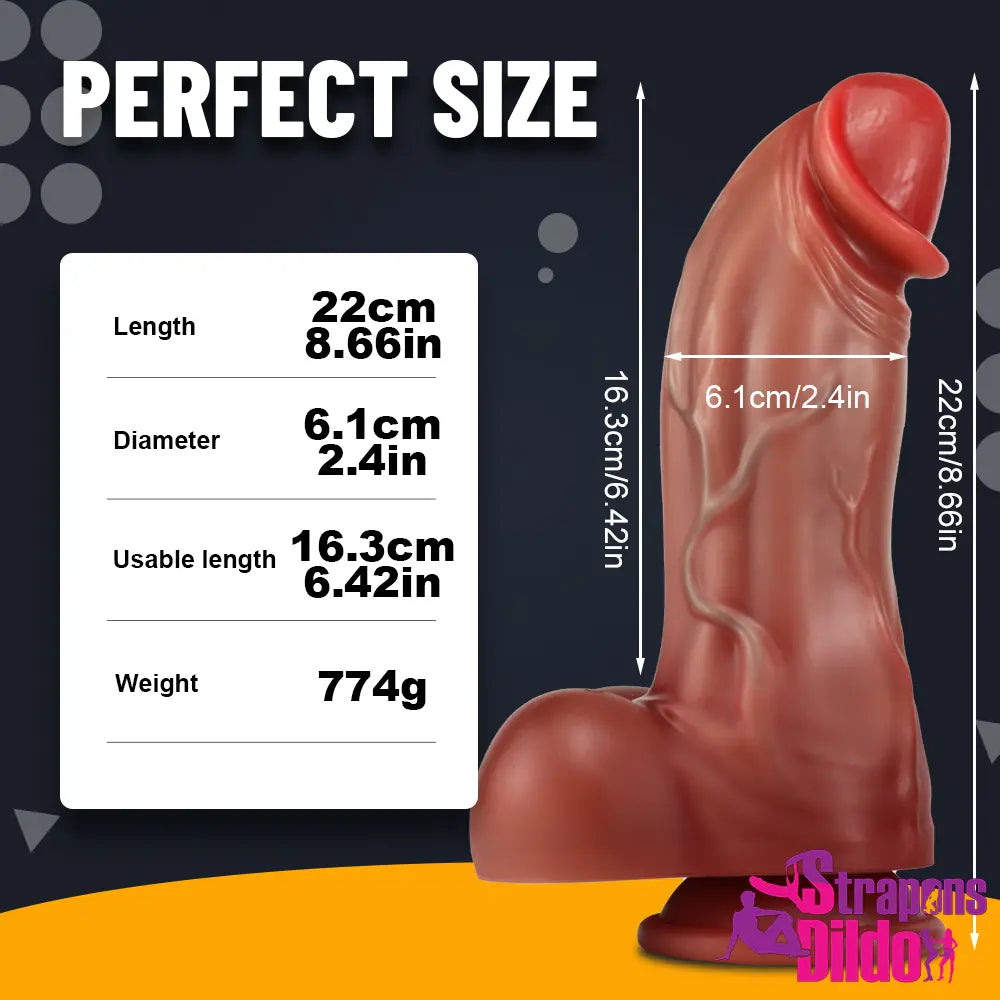 8.66in Realistic Feeling Flesh Thick Dildo For Exciting Orgasm Simulation - Strap ons Dildo