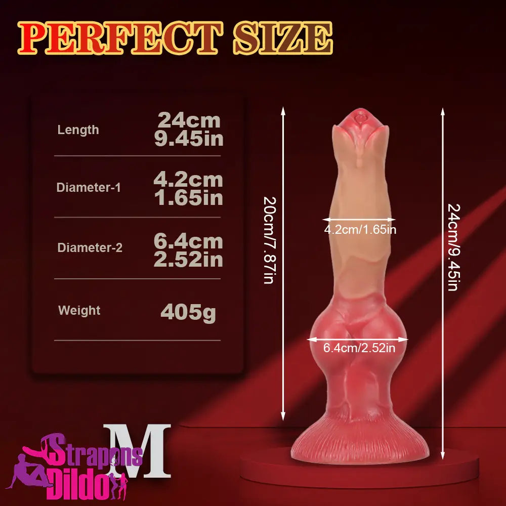 7.48in 9.45in 11.02in 12.99in Soft Real Silicone Large Dog Knotted Dildo Strap ons Dildo