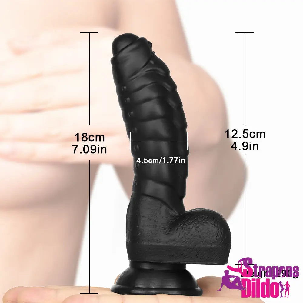 7.09in Fantasy Odd Design Uncut Spiked Silicone Soft Female Dildo Strap ons Dildo